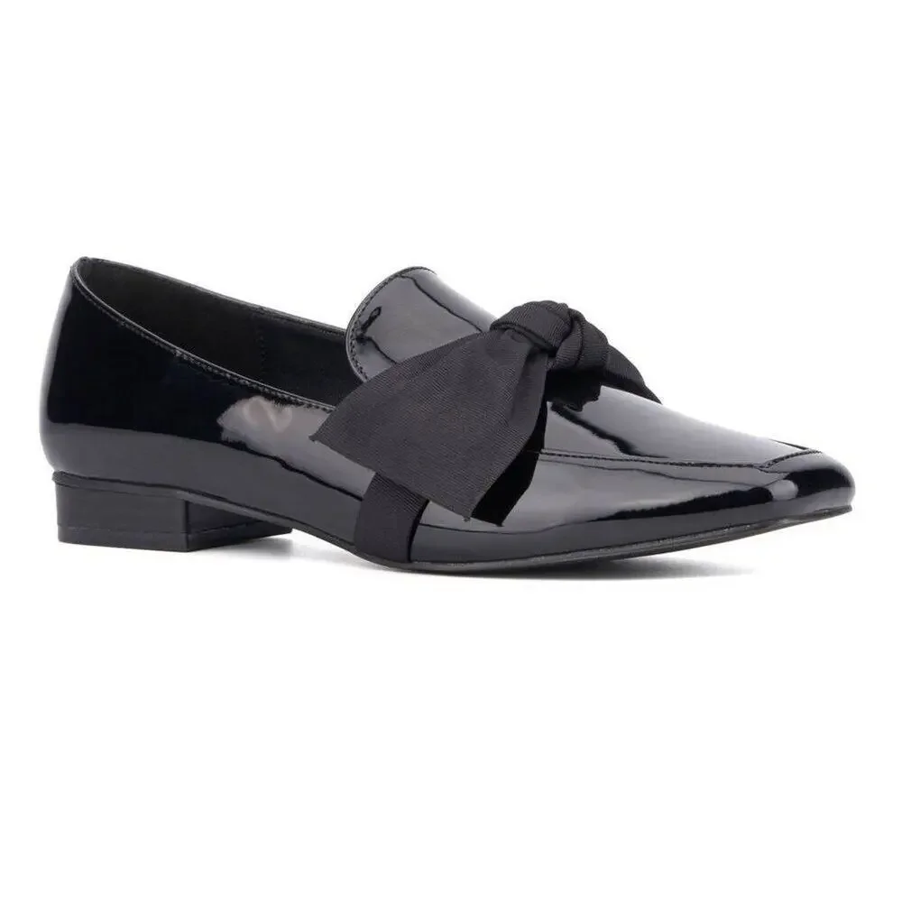 New York Company Loafer Size‎ 8 Black Faux Patent Leather NEW